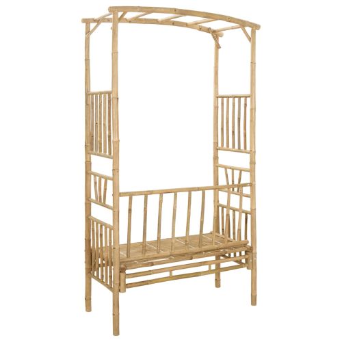 Градинска арка с пейка Естествен 115 x 50 x 205 см Бамбук