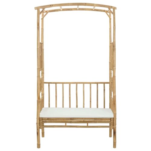 Градинска арка с пейка Естествен 115 x 50 x 205 см Бамбук