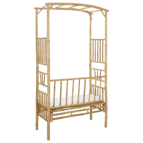 Градинска арка с пейка Естествен 115 x 50 x 205 см Бамбук