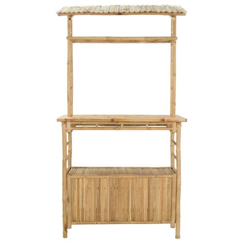 Външна бар маса с рафт Естествен 110 x 50 x 210 см Бамбук