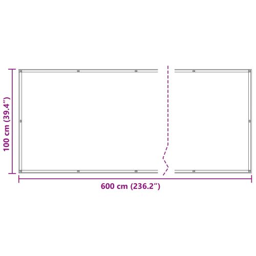 Балконен екран Тъмен зелен 100 x 600 cm Оксфордска тъкан
