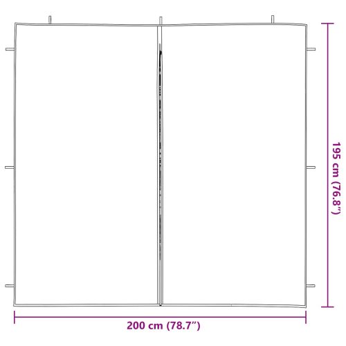 Стена на палатка за парти 2 pcs Светлосиво 200 x 195 см