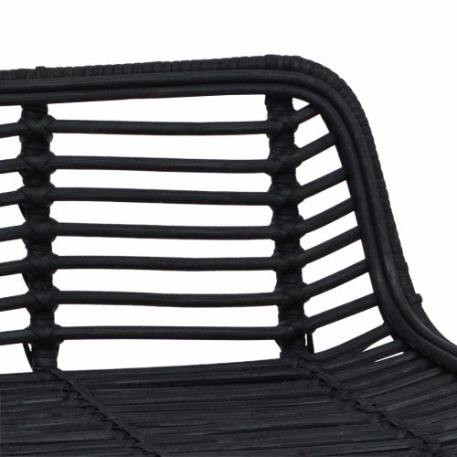 Бар стол 2 pcs Черно 44 x 45 x 76 см Ратан и стомана
