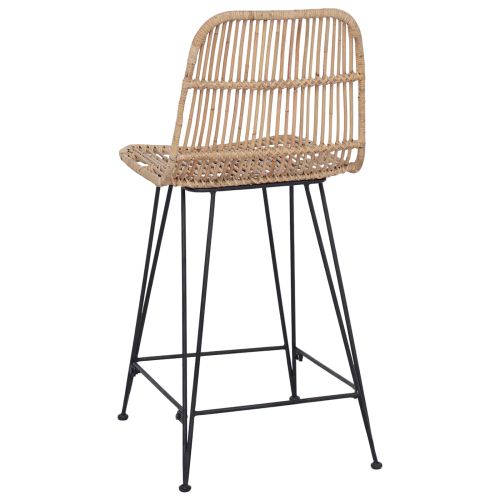 Бар стол 2 pcs Натурално 44 x 54 x 96 см Ратан и стомана