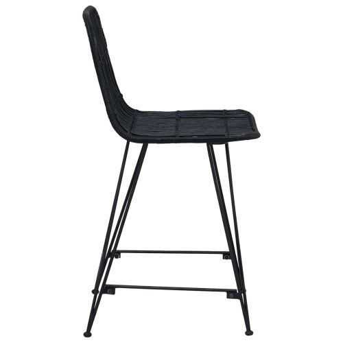 Бар стол 2 pcs Черно 44 x 54 x 96 см Ратан и стомана