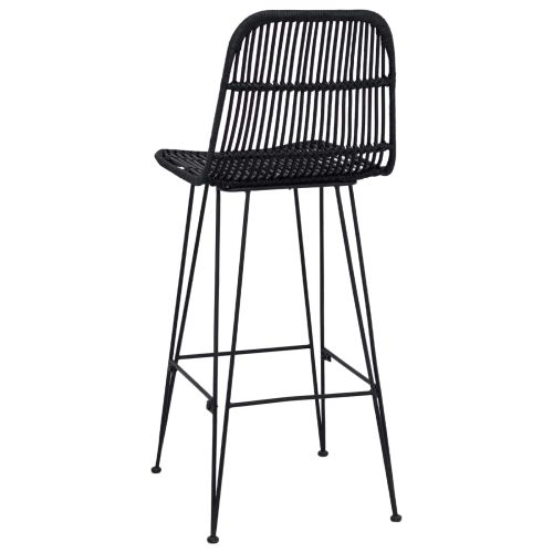 Бар стол 2 pcs Черно 44 x 55 x 109 см Ратан и стомана