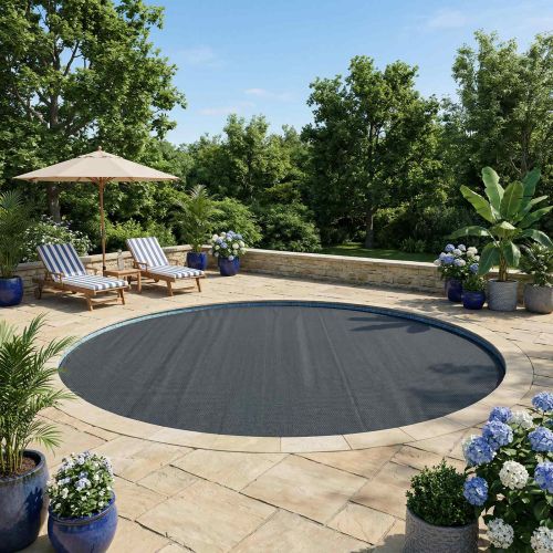 Покритие за басейн Изключително тежко Черно Ø 549 см 0,4 мм ПЕ
