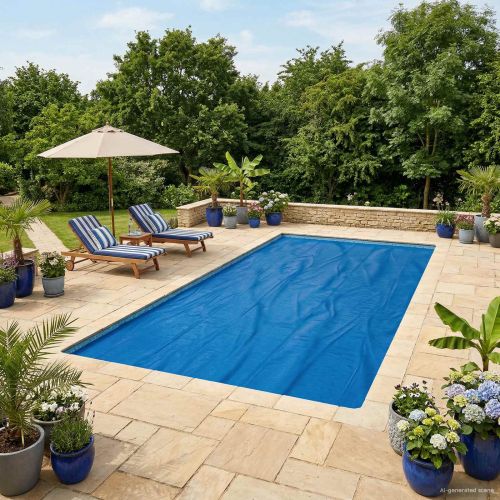 Покритие за басейн Изключително тежко Черен и син 800 x 500 cm