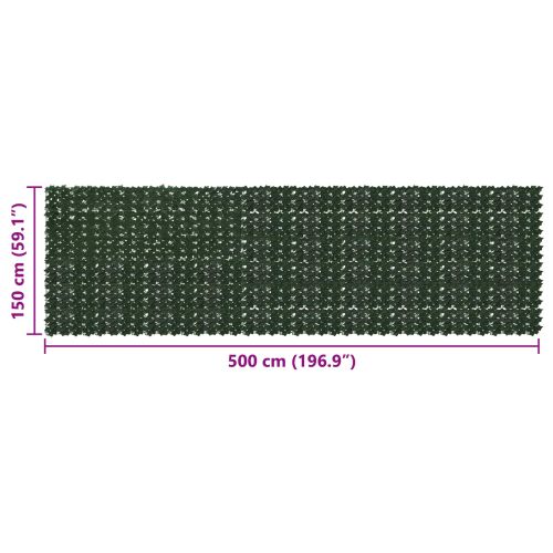 Завеса за балкон с листа Тъмнозелено 500 x 150 cm
