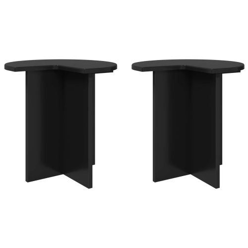 Странична маса 2 pcs Черен дъб Ø 39 x 38 см Инженерна дървесина