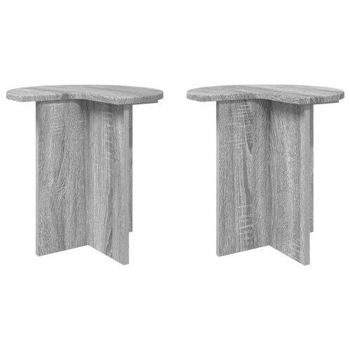 Странична маса със съхранение 2 pcs Сива сонома Ø 39 x 38 см