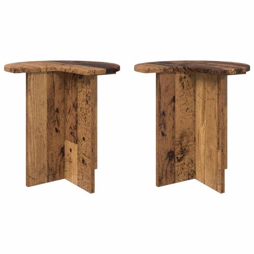 Странична маса със съхранение 2 pcs Старо дърво Ø 39 x 38 см
