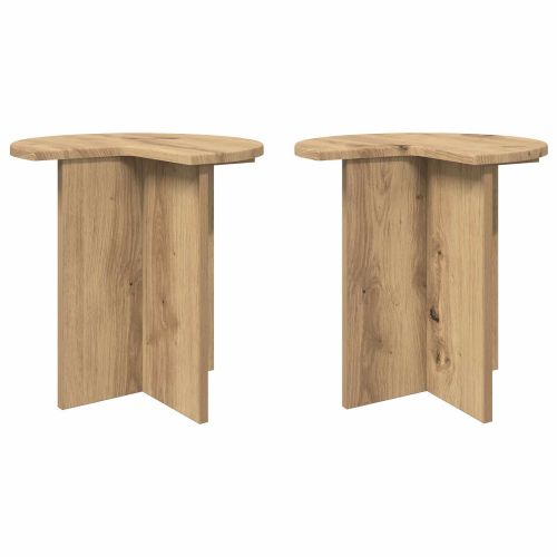 Странична маса със съхранение 2 pcs Дъб артизан Ø 39 x 38 см