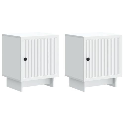 Нощен шкаф 2 pcs Бяло 43 x 34,5 x 50 см Инженерна дървесина