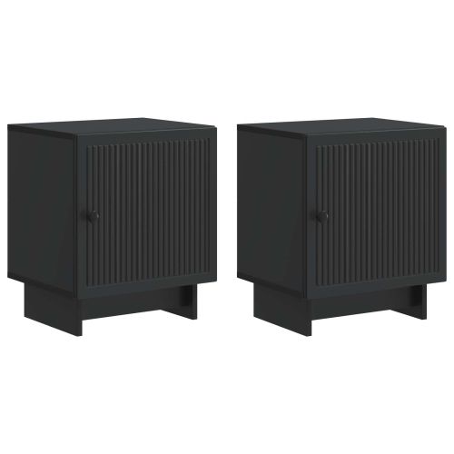 Нощен шкаф 2 pcs Черно 43 x 34,5 x 50 см Инженерна дървесина
