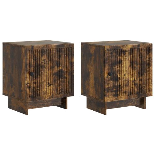 Нощен шкаф 2 pcs Опушен дъб 43 x 34,5 x 50 см