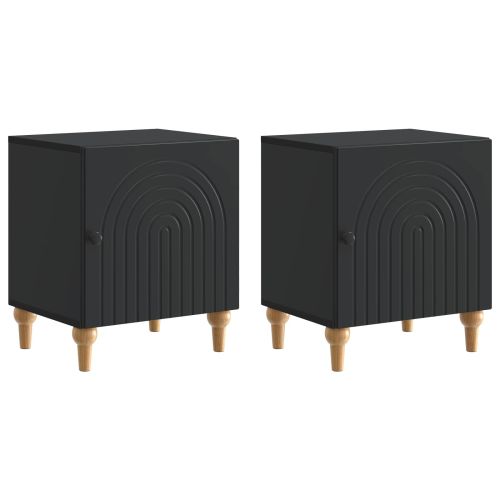 Нощен шкаф 2 pcs Черно 43 x 34,5 x 50 см Инженерна дървесина