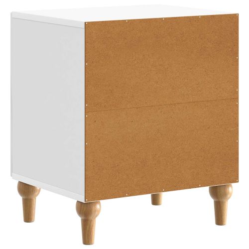 Нощен шкаф Бял гланц 43 x 34,5 x 50 см Инженерна дървесина