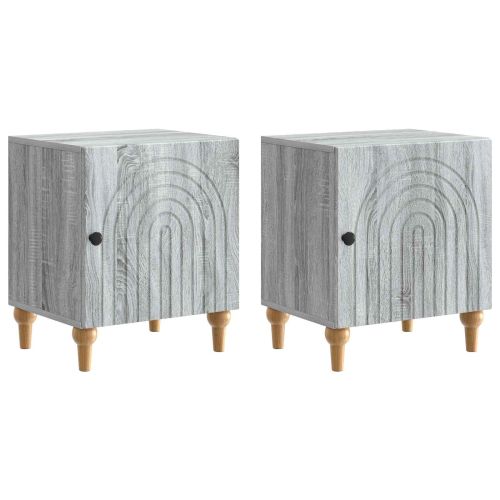 Нощен шкаф 2 pcs Сива сонома 43 x 34,5 x 50 см