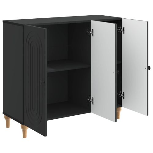 Служебен шкаф Черно 89 x 34,5 x 80 см Инженерна дървесина