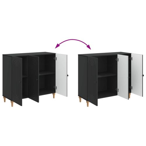 Служебен шкаф Черно 89 x 34,5 x 80 см Инженерна дървесина