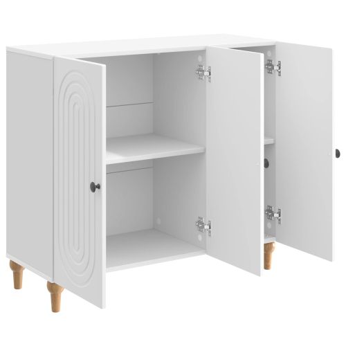 Служебен шкаф Бял гланц 89 x 34,5 x 80 см Инженерна дървесина