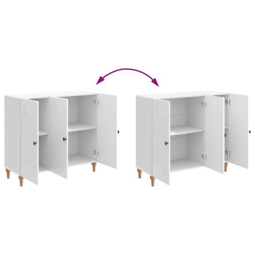Служебен шкаф Бял гланц 89 x 34,5 x 80 см Инженерна дървесина