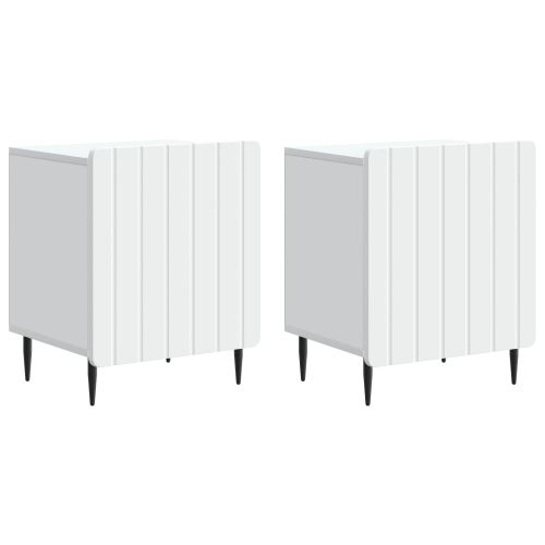 Нощен шкаф 2 pcs Бяло 43 x 34,5 x 52 см Инженерна дървесина
