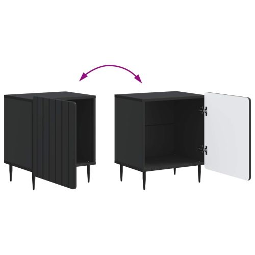 Нощен шкаф 2 pcs Черно 43 x 34,5 x 52 см Инженерна дървесина