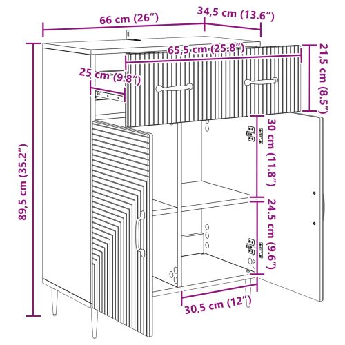 Служебен шкаф с чекмедже Дъб сонома 66 x 34,5 x 89,5 см