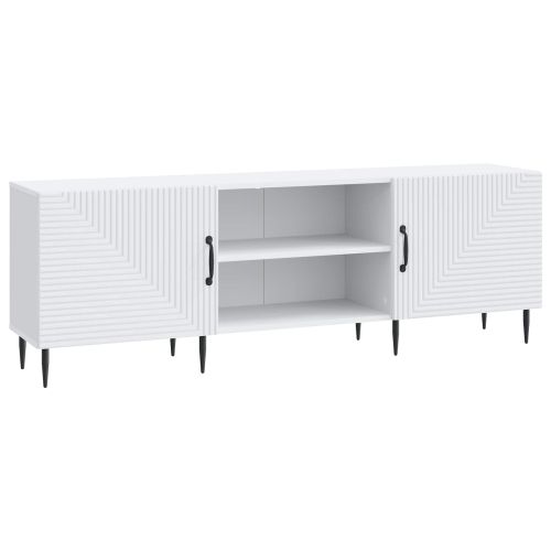 ТВ шкаф Бяло 150 x 31 x 50 см Инженерна дървесина