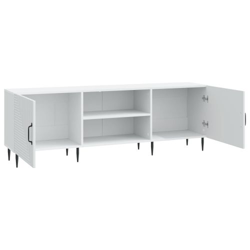 ТВ шкаф Бяло 150 x 31 x 50 см Инженерна дървесина
