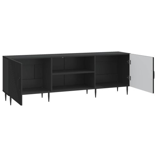 ТВ шкаф Черно 150 x 31 x 50 см Инженерна дървесина