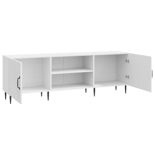 ТВ шкаф Бял гланц 150 x 31 x 50 см Инженерна дървесина