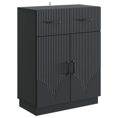 Служебен шкаф Черно 66 x 34,5 x 87 см Инженерна дървесина