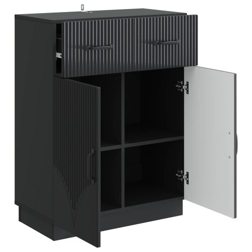 Служебен шкаф Черно 66 x 34,5 x 87 см Инженерна дървесина