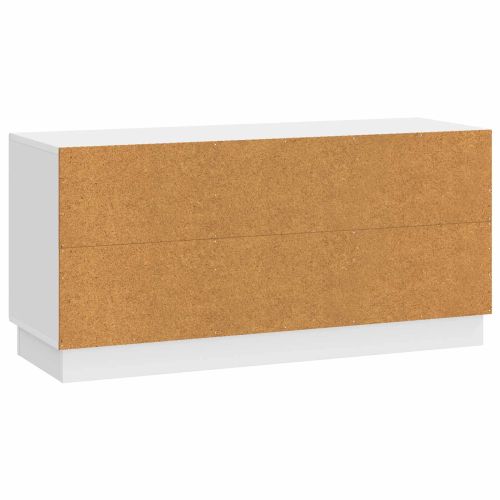ТВ шкаф Бял гланц 99 x 34,5 x 47 см Инженерна дървесина
