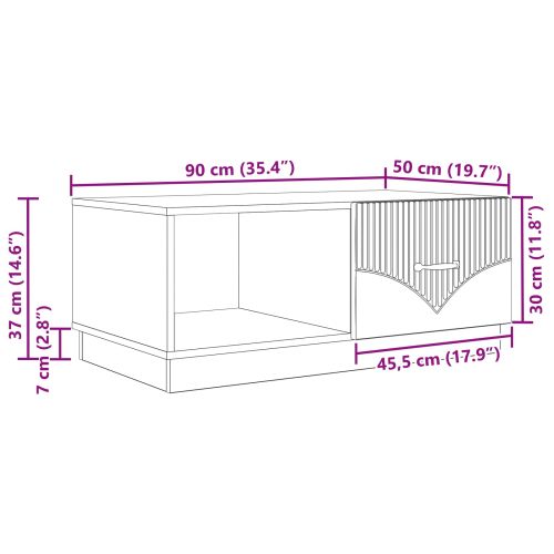 Масичка за кафе Дъб сонома 90 x 50 x 37 см Инженерна дървесина