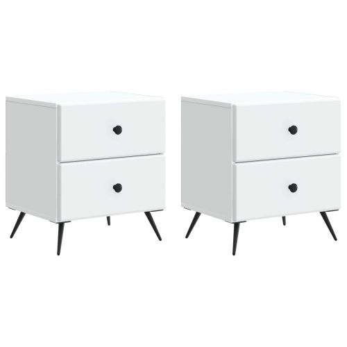 Нощен шкаф 2 pcs Бяло 43 x 34,5 x 47,5 см Инженерна дървесина