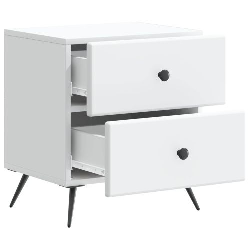 Нощен шкаф 2 pcs Бяло 43 x 34,5 x 47,5 см Инженерна дървесина