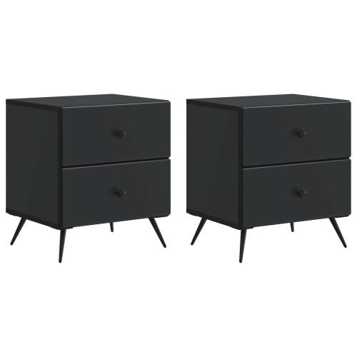 Нощен шкаф 2 pcs Черно 43 x 34,5 x 47,5 см Инженерна дървесина
