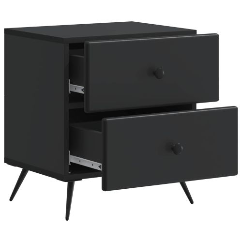 Нощен шкаф 2 pcs Черно 43 x 34,5 x 47,5 см Инженерна дървесина