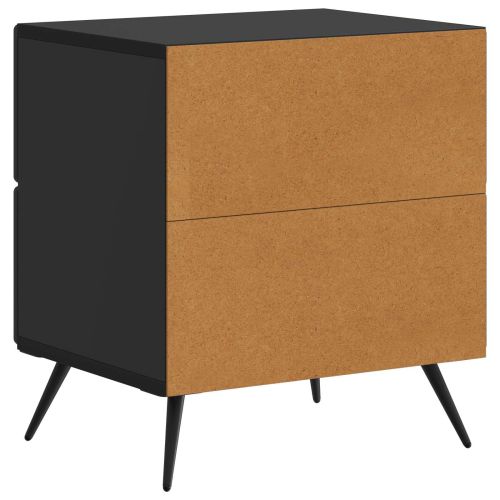 Нощен шкаф 2 pcs Черно 43 x 34,5 x 47,5 см Инженерна дървесина