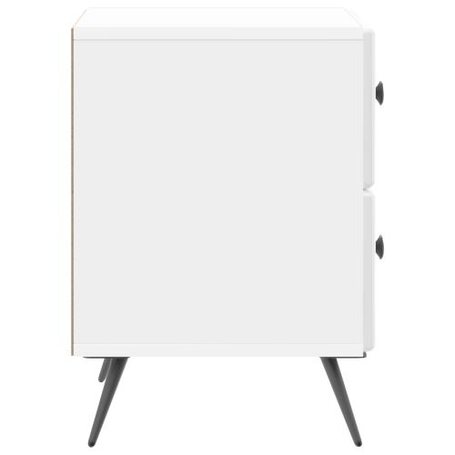 Нощен шкаф с чекмедже 2 pcs Бял гланц 43 x 34,5 x 47,5 см