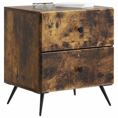 Нощен шкаф с чекмедже 2 pcs Опушен дъб 43 x 34,5 x 47,5 см