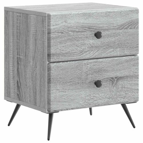 Нощен шкаф с чекмедже 2 pcs Сива сонома 43 x 34,5 x 47,5 см