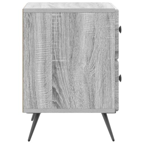 Нощен шкаф с чекмедже 2 pcs Сива сонома 43 x 34,5 x 47,5 см