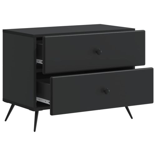 Нощен шкаф Черно 62 x 34,5 x 47,5 см Инженерна дървесина