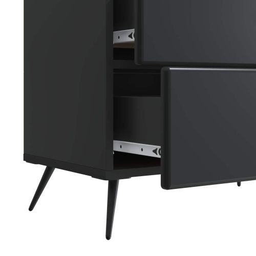 Нощен шкаф Черно 62 x 34,5 x 47,5 см Инженерна дървесина