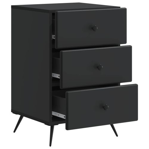 Нощен шкаф Черно 43 x 41 x 66,5 см Инженерна дървесина